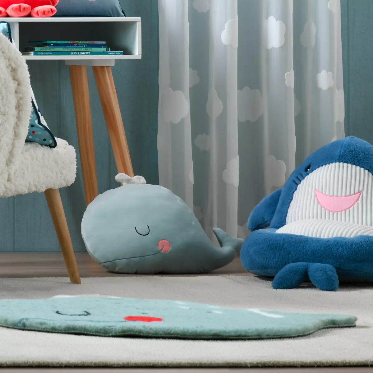 COUSSIN MOBY BLEU 45X30 CM