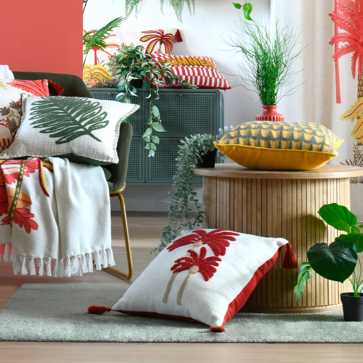 Coussin carré coton (45 x 45 cm) Maota Terracotta