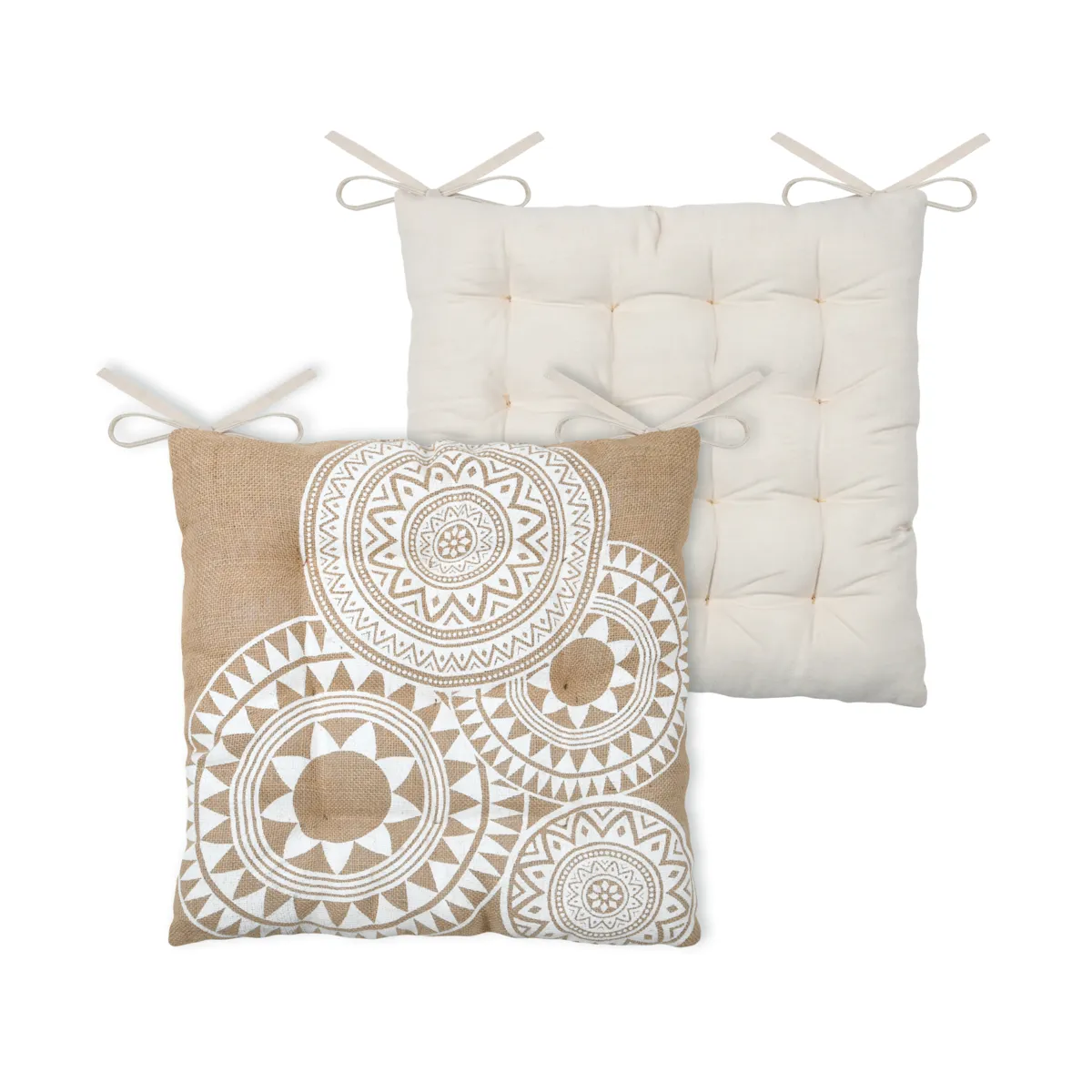 Coussin de chaise carré coton (40 x 40 cm) Mekong Beige