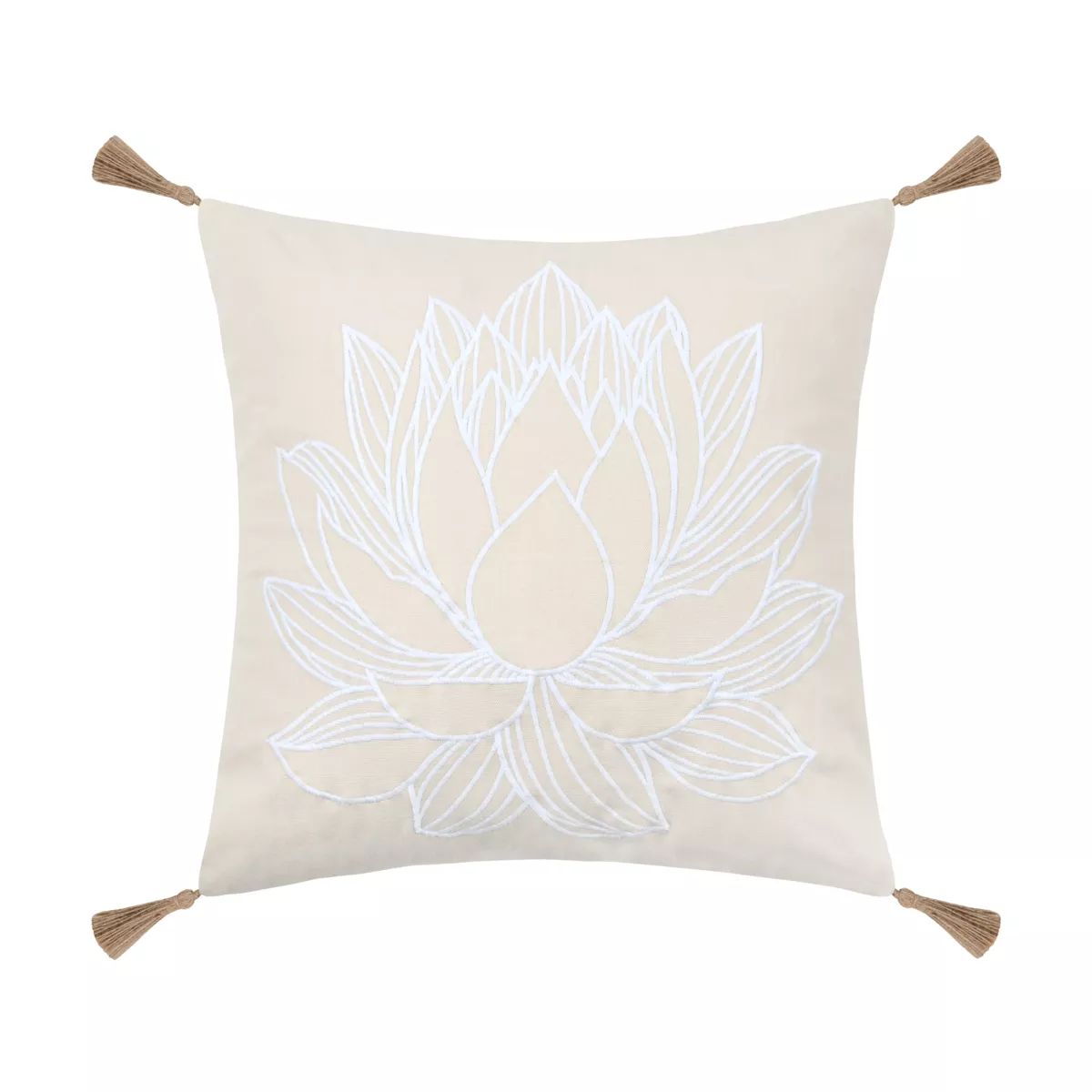 Cuscino quadrato in cotone (45 x 45 cm) Mekong Ecru