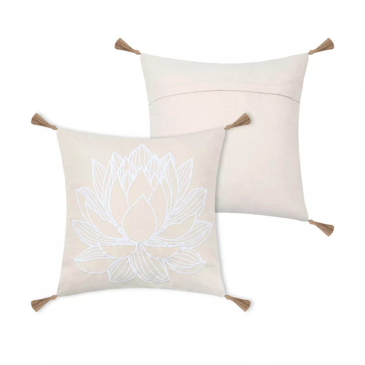 Cuscino quadrato in cotone (45 x 45 cm) Mekong Ecru