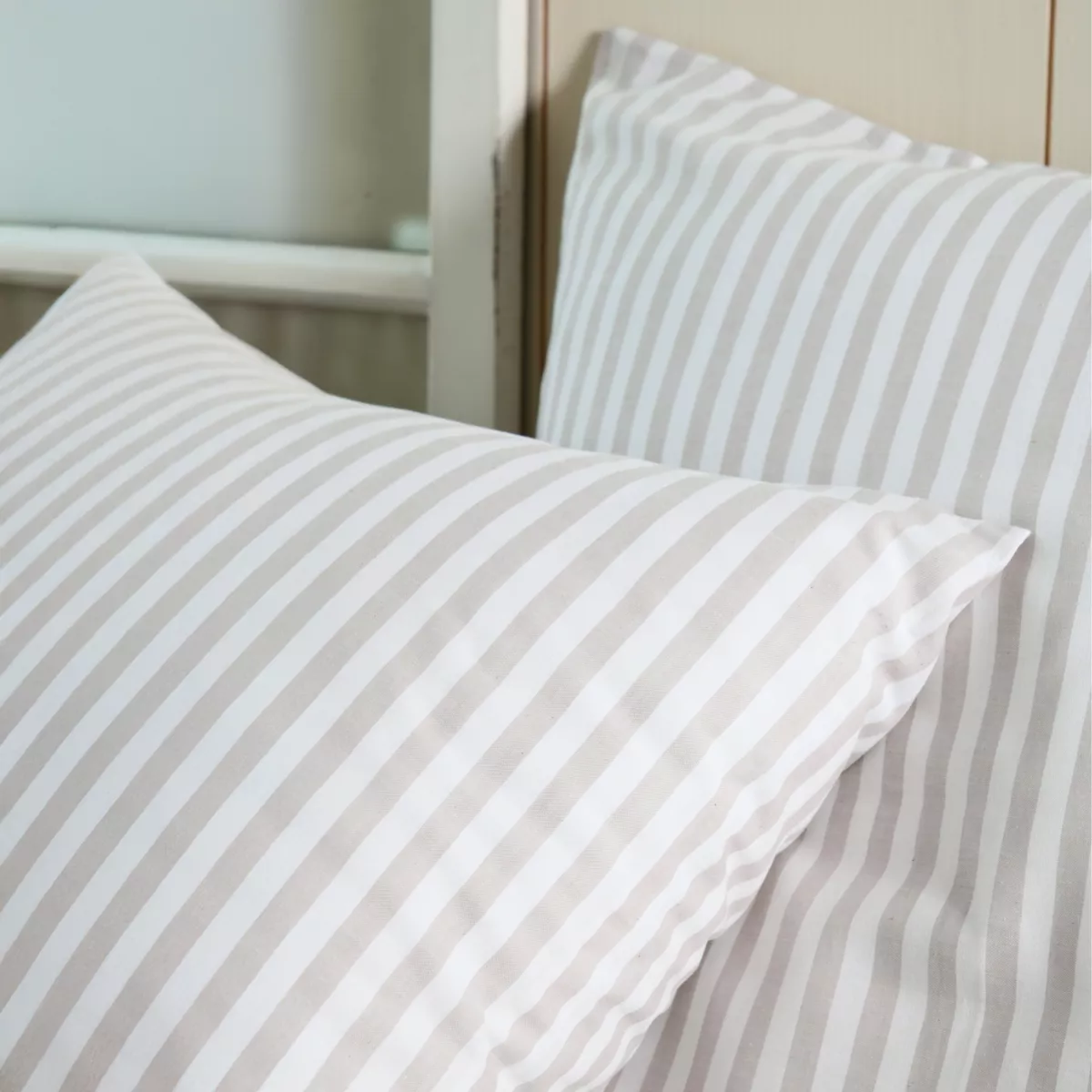 Copripiumino e due federe in cotone (260 x 240 cm) Linea Beige