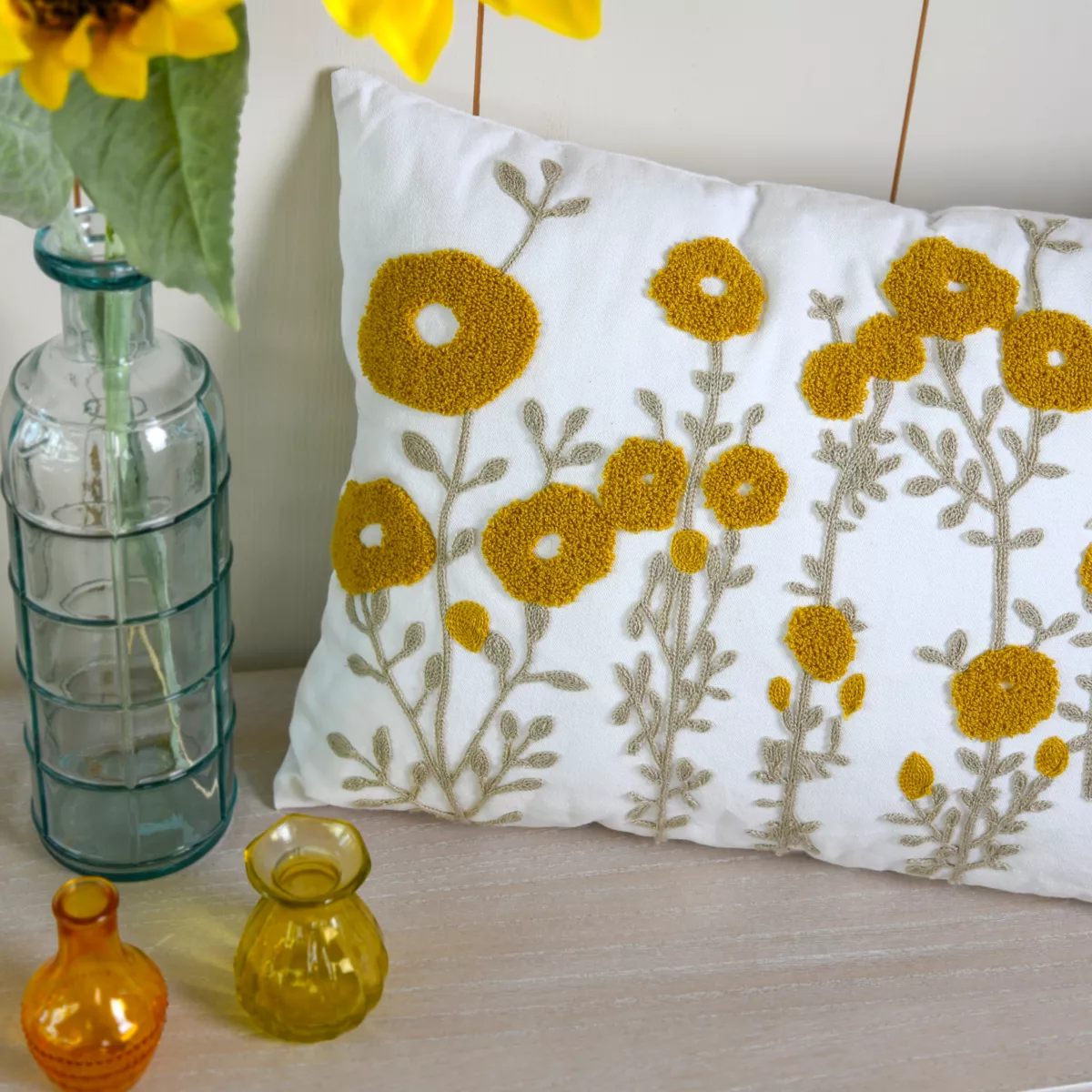 Cuscino rettangolare in cotone (40 x 60 cm) Camille Giallo senape