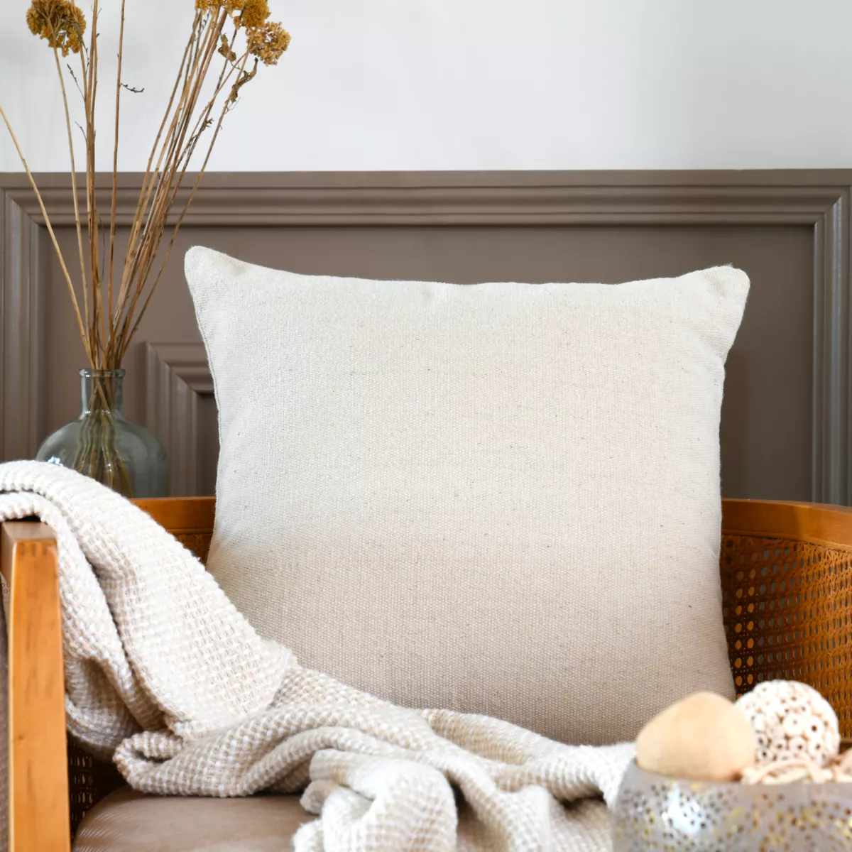 Coussin carré (45 x 45 cm) Monaco Ecru