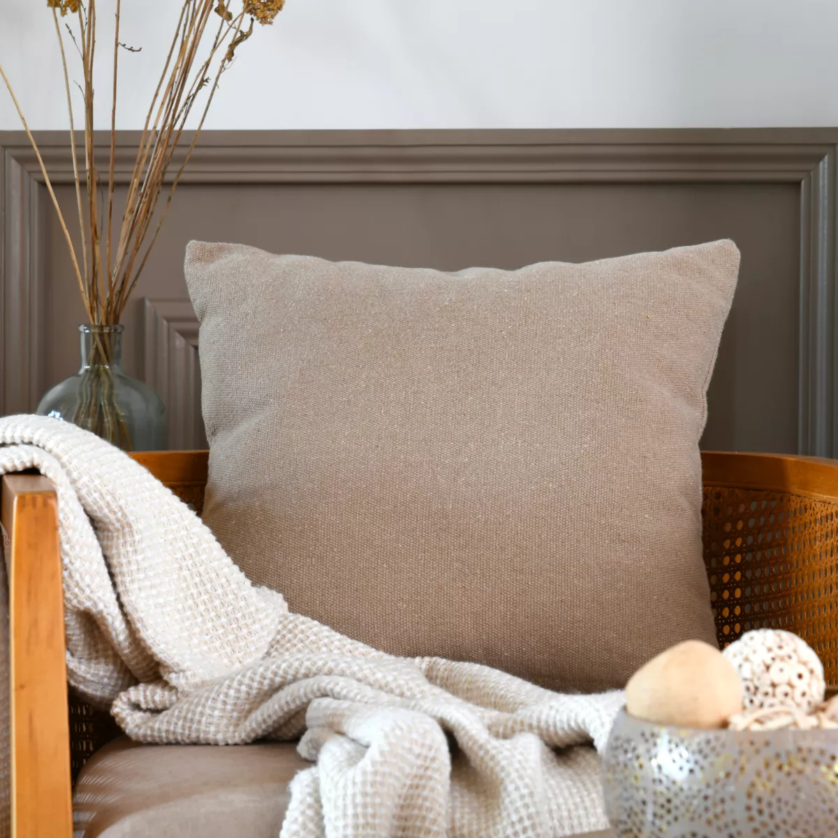 Coussin carré (45 x 45 cm) Monaco Beige