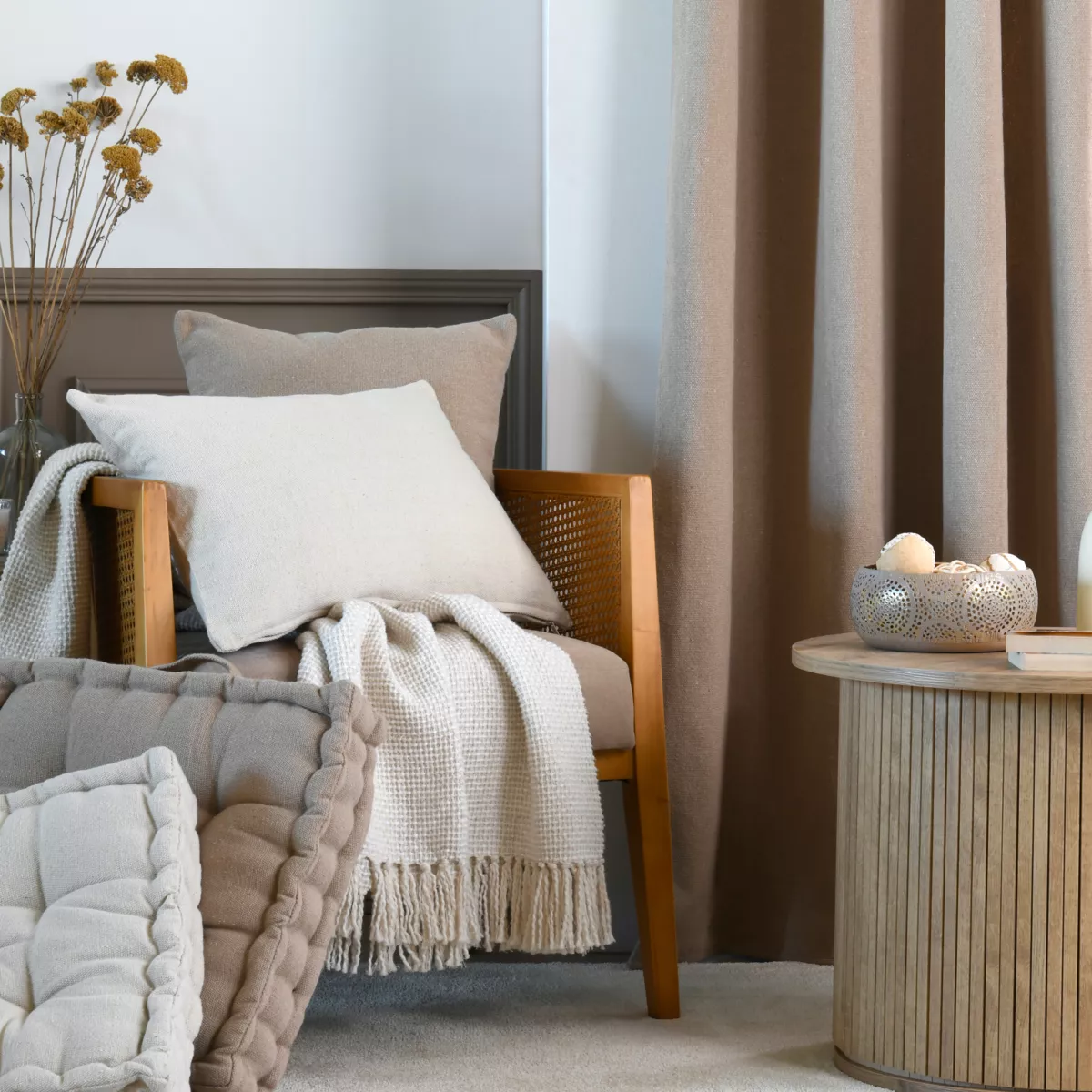 Coussin carré (45 x 45 cm) Monaco Beige