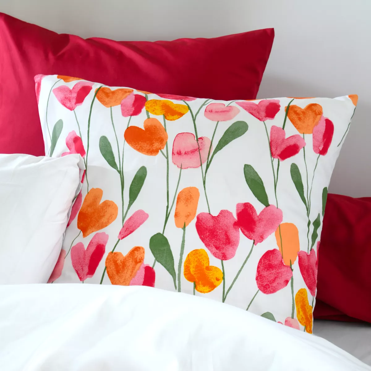 Housse de couette percale de coton (260 x 240 cm) Tulipa Multicolore