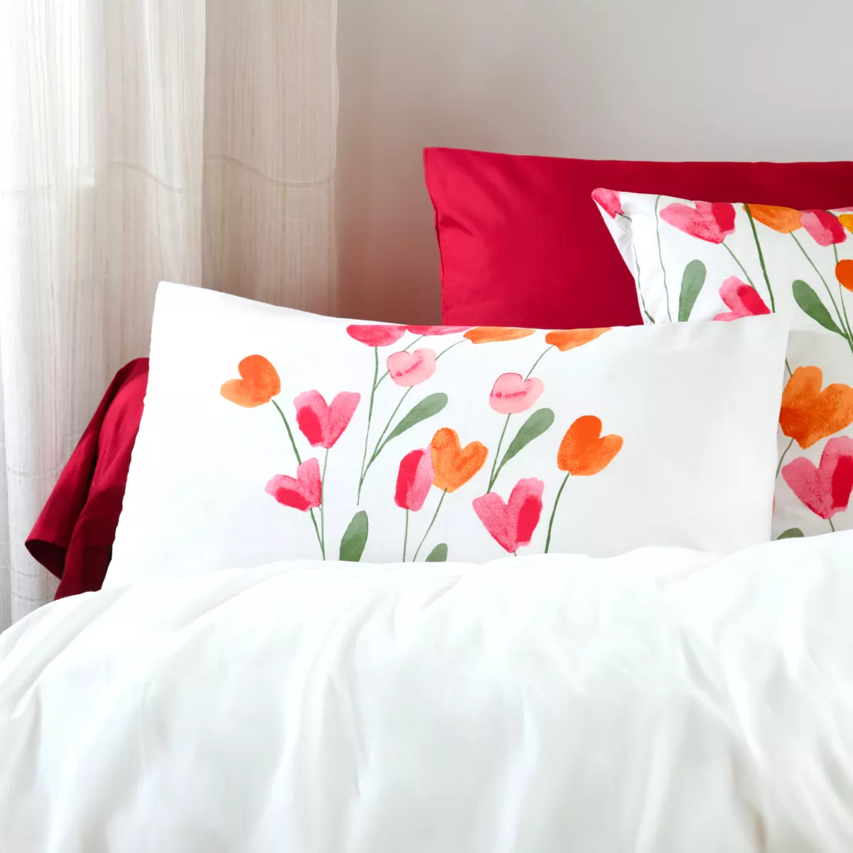 Housse de couette percale de coton (260 x 240 cm) Tulipa Multicolore