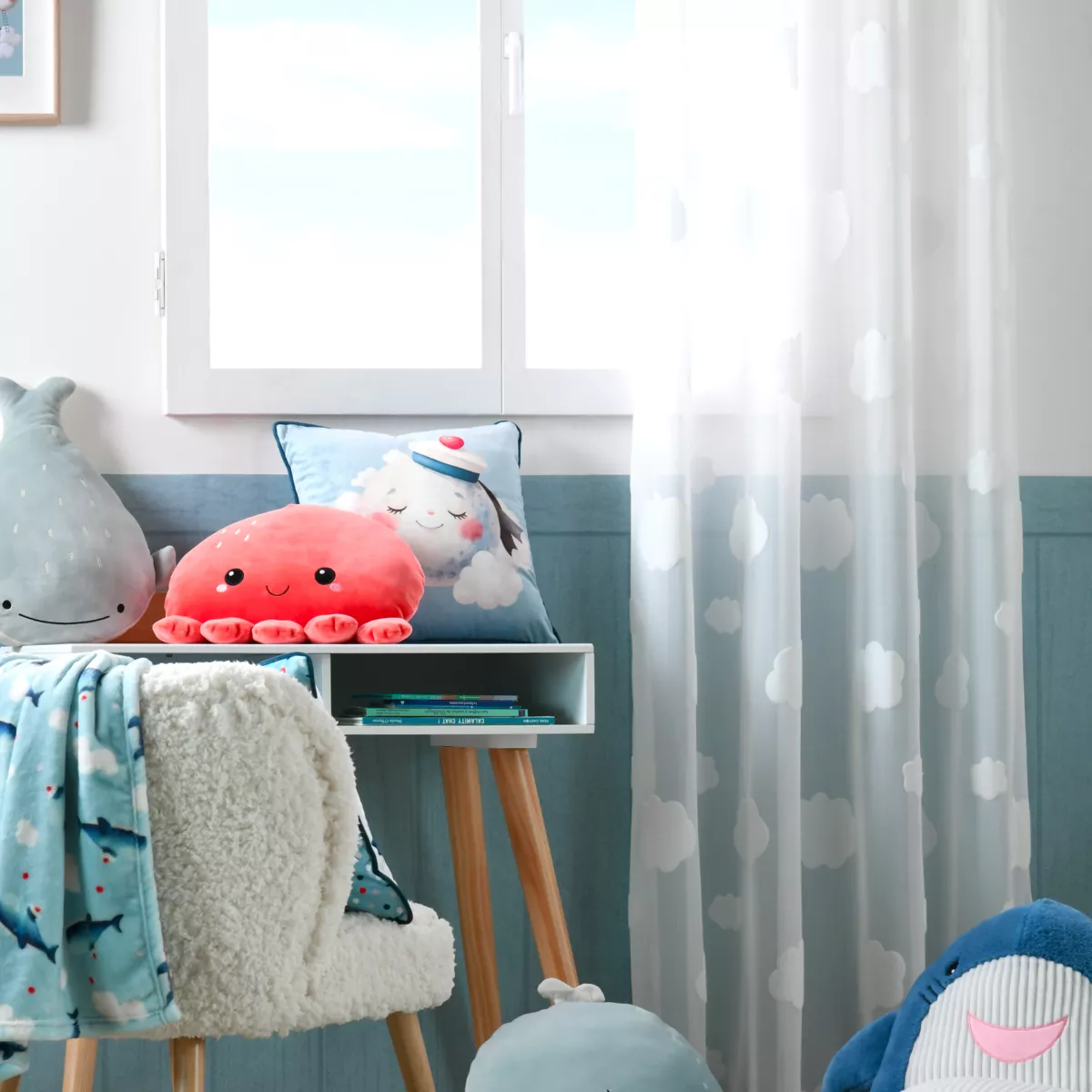 Voilage enfant (140 x 260 cm) Moby Blanc