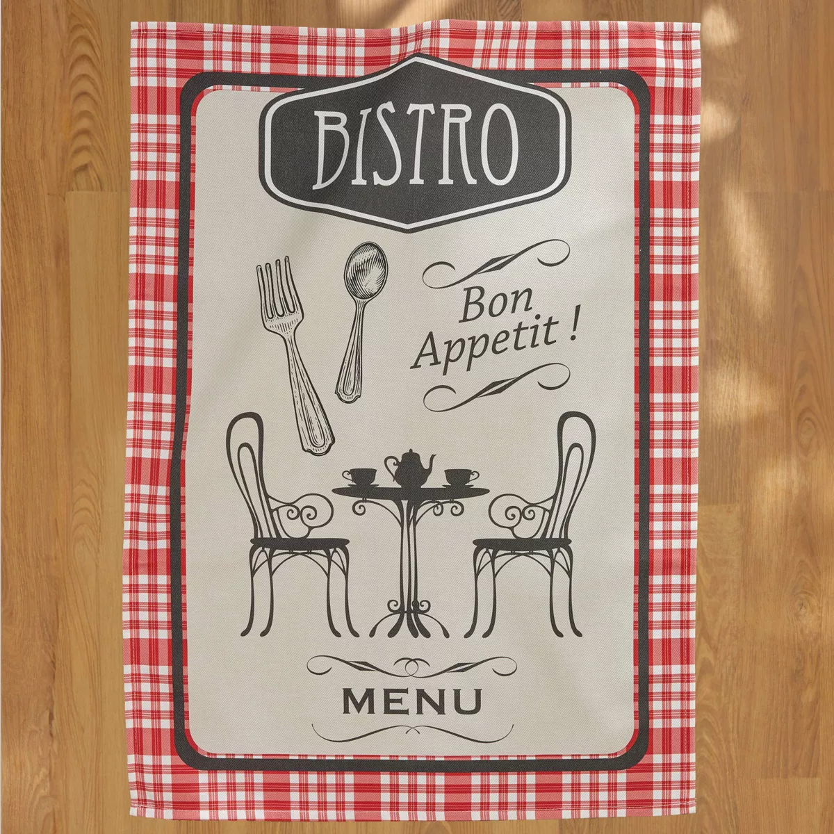 Set di 3 strofinacci in cotone (50 x 70 cm) Bistro Rosso
