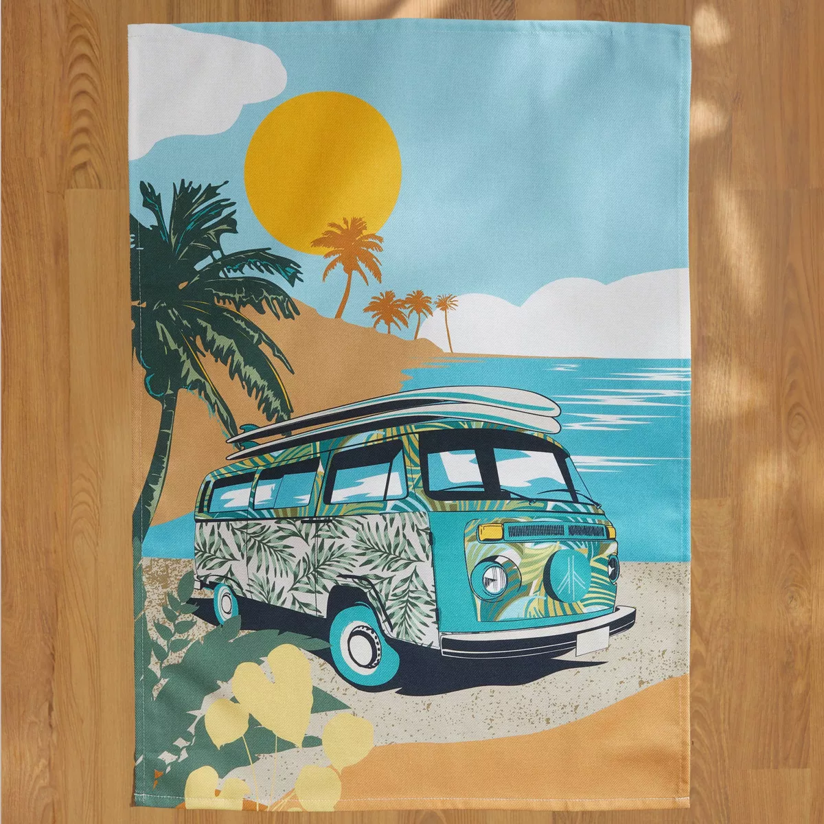 Lot de 3 torchons coton (50 x 70 cm) Vanlife Multicolore