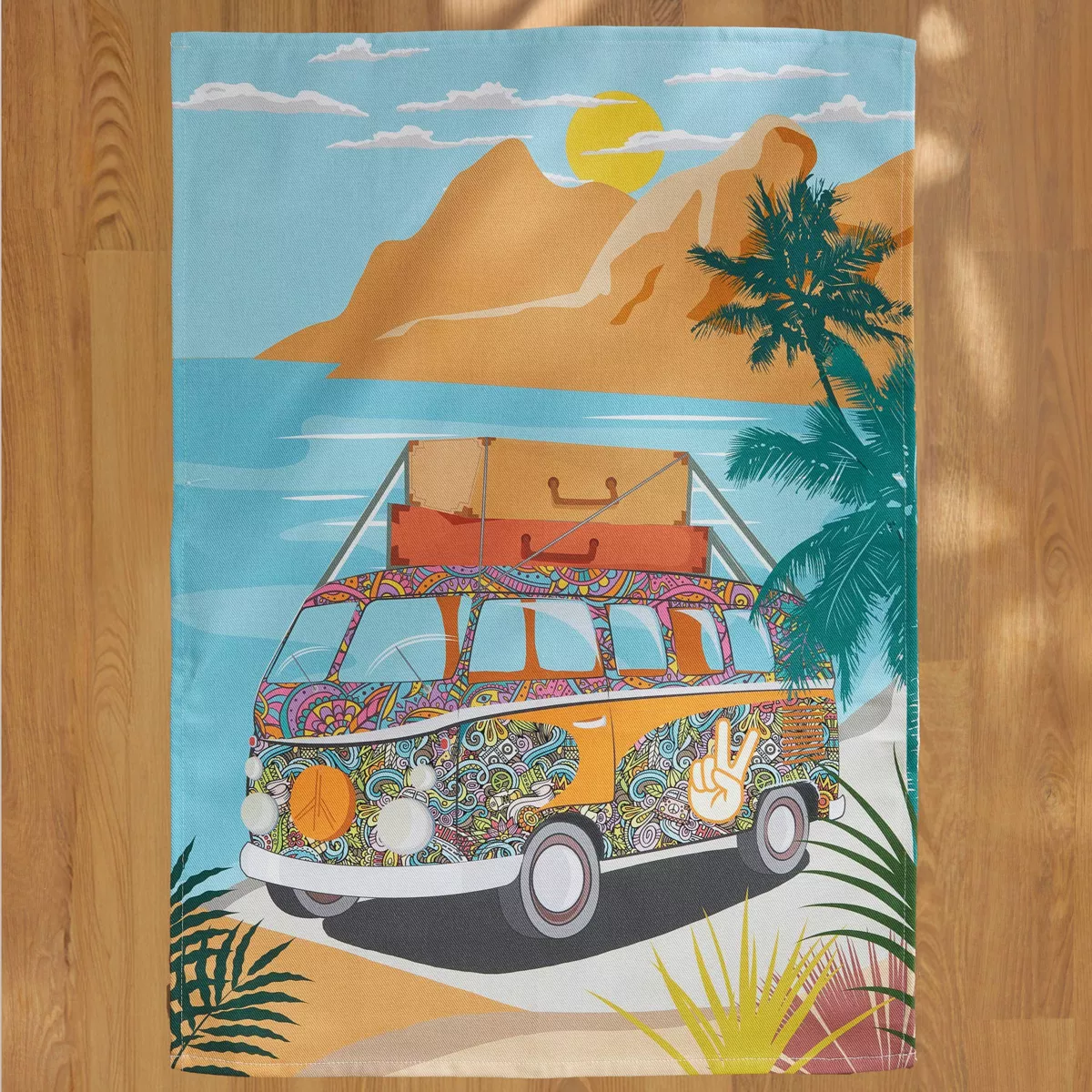 Set di 3 strofinacci in cotone (50 x 70 cm) Vanlife Multicolore