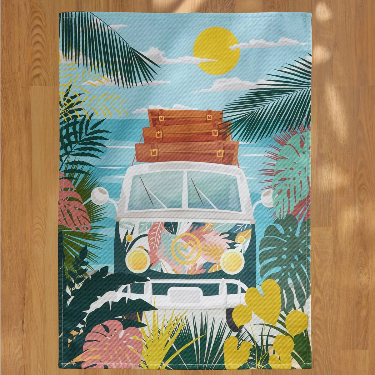 Set di 3 strofinacci in cotone (50 x 70 cm) Vanlife Multicolore
