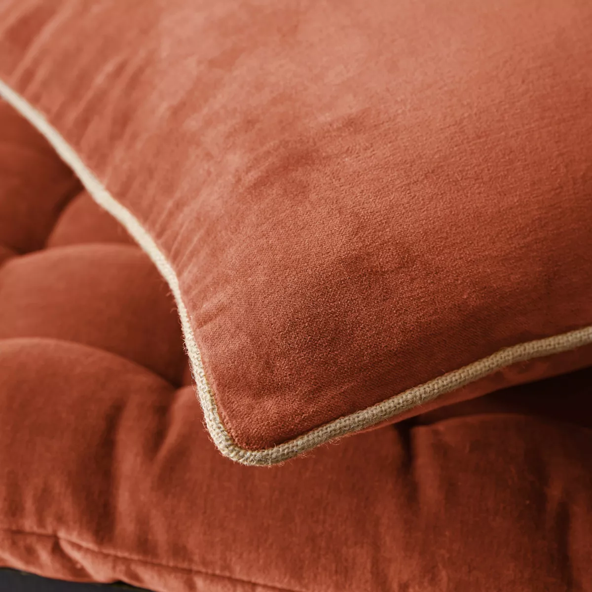 Cuscino rettangolare in velluto di cotone (40 x 60 cm) Victor Terracotta