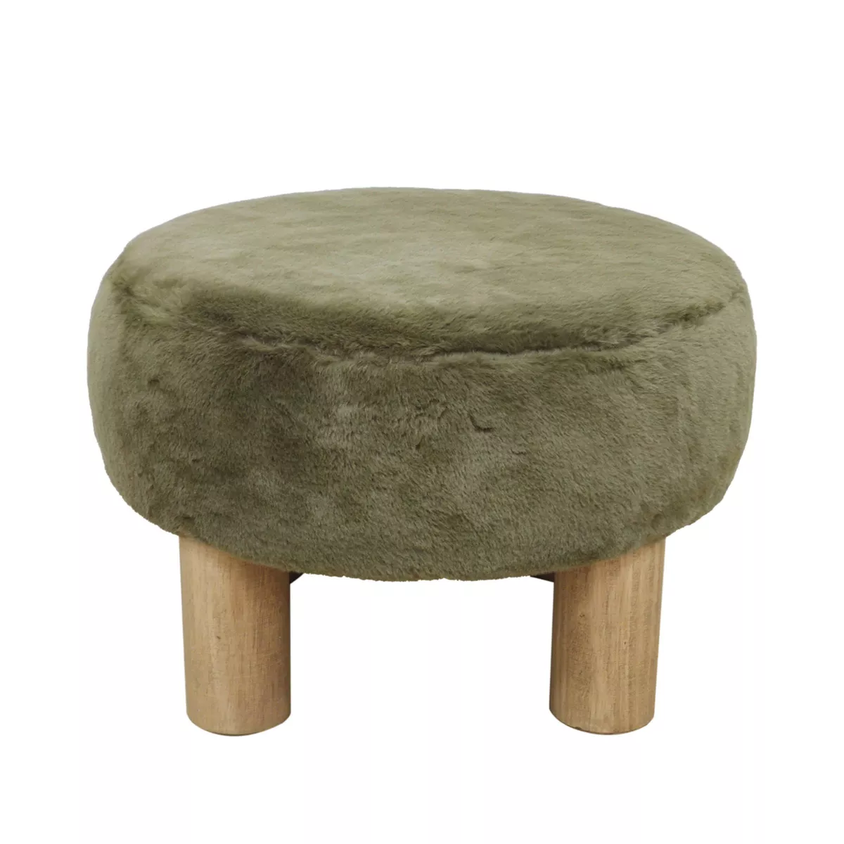 Pouf in pelliccia sintetica (H32 cm) Kovra Verde