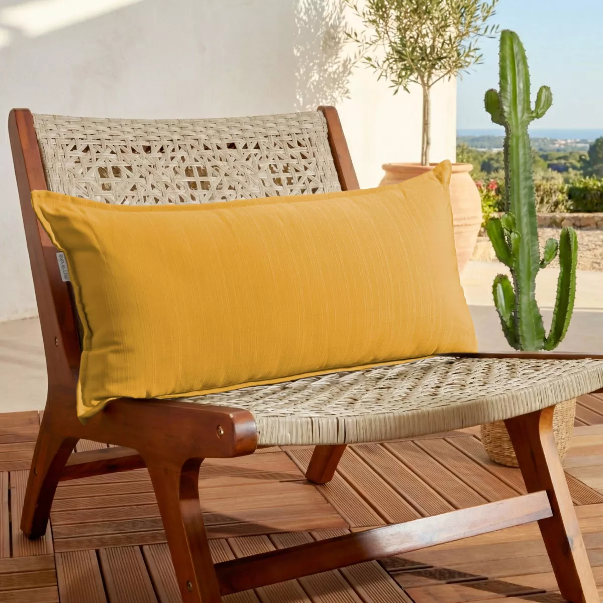 Cuscino da esterno rettangolare (35 x 70 cm) Sunset Giallo senape