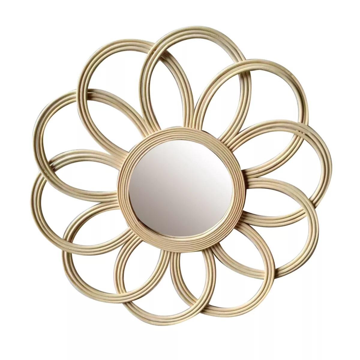 Specchio da parete in bambù (44,5 cm) Calenza Beige