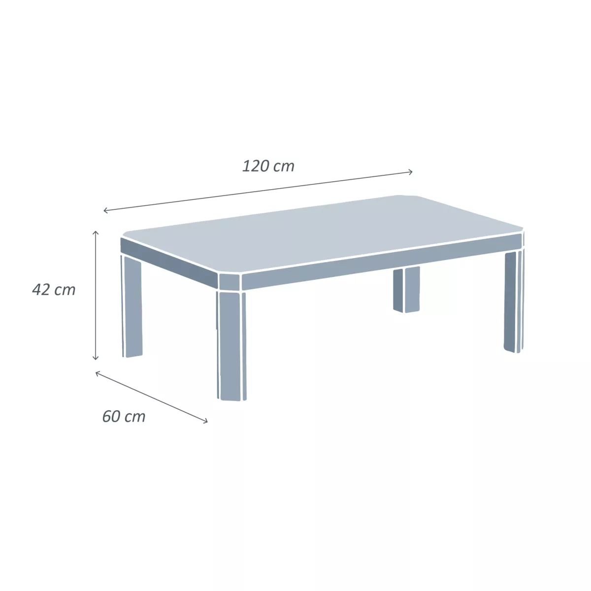 Table basse rectangulaire de jardin Ostara - Blanche 4