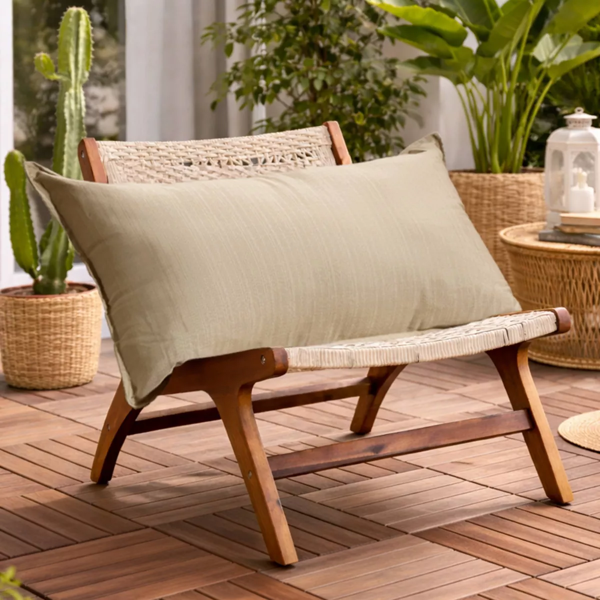 Cuscino da esterno rettangolare (50 x 80 cm) Sunset Tortora