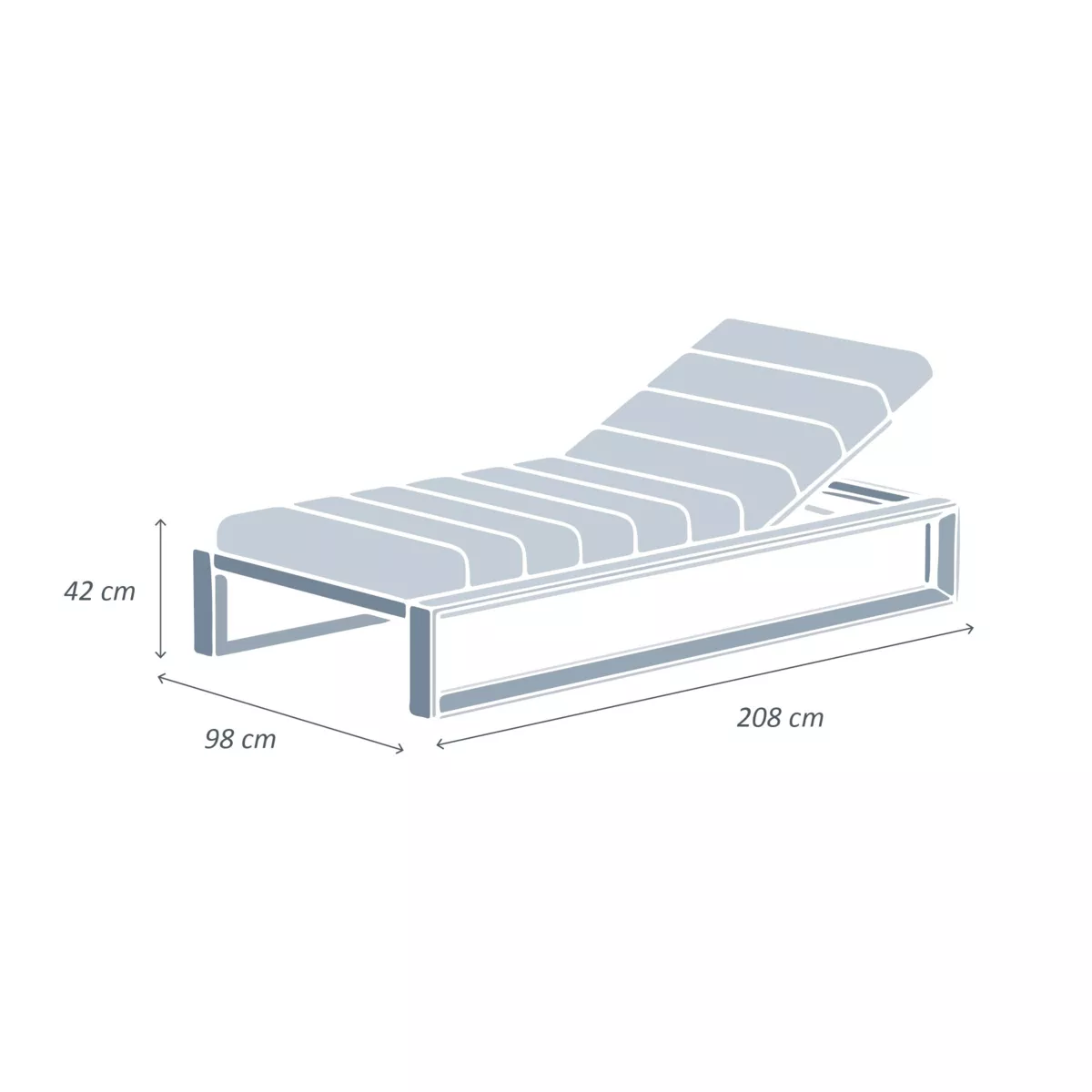 Sonnenliege Aluminium Elba - Anthrazitgrau