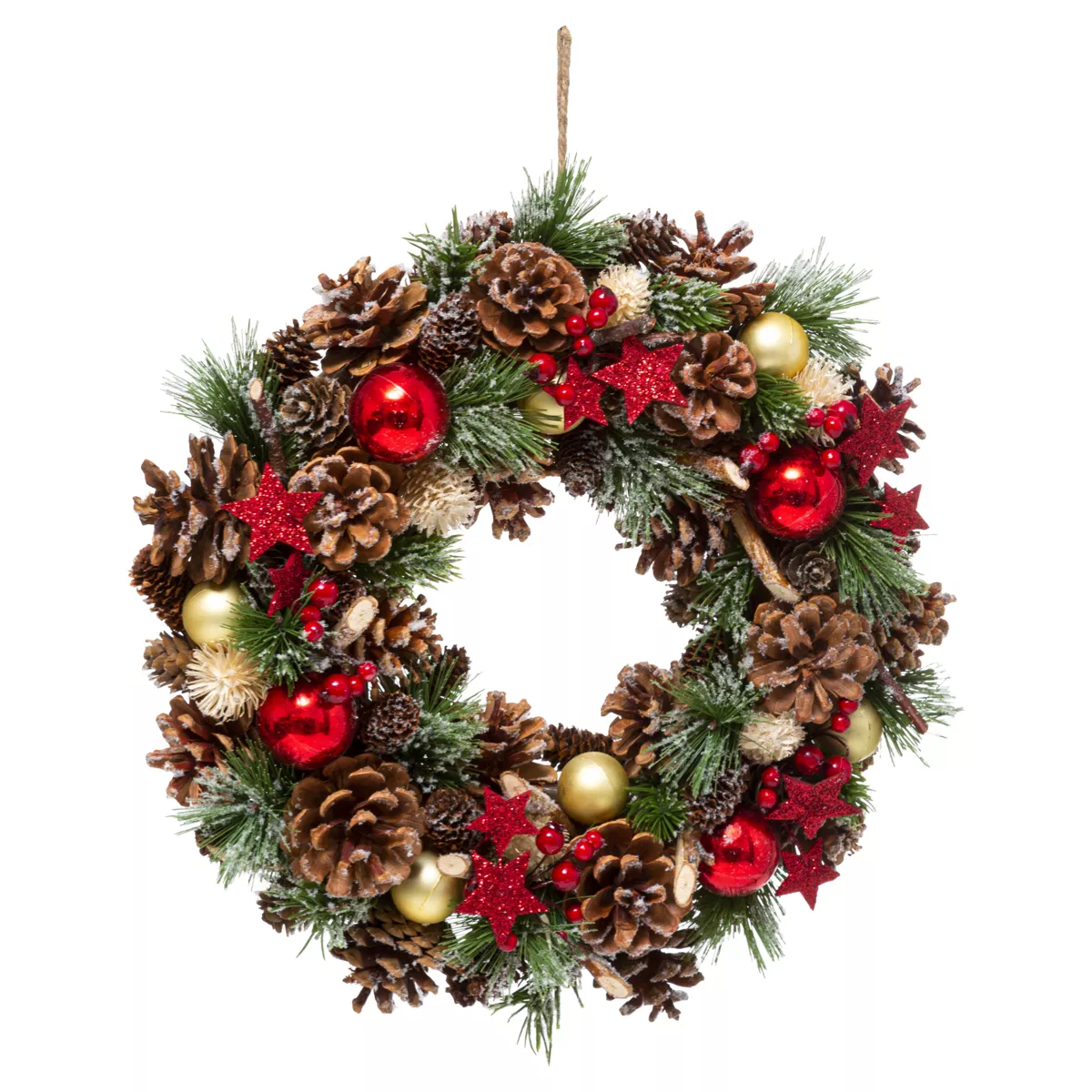 Geschmückter Weihnachtskranz Sterne