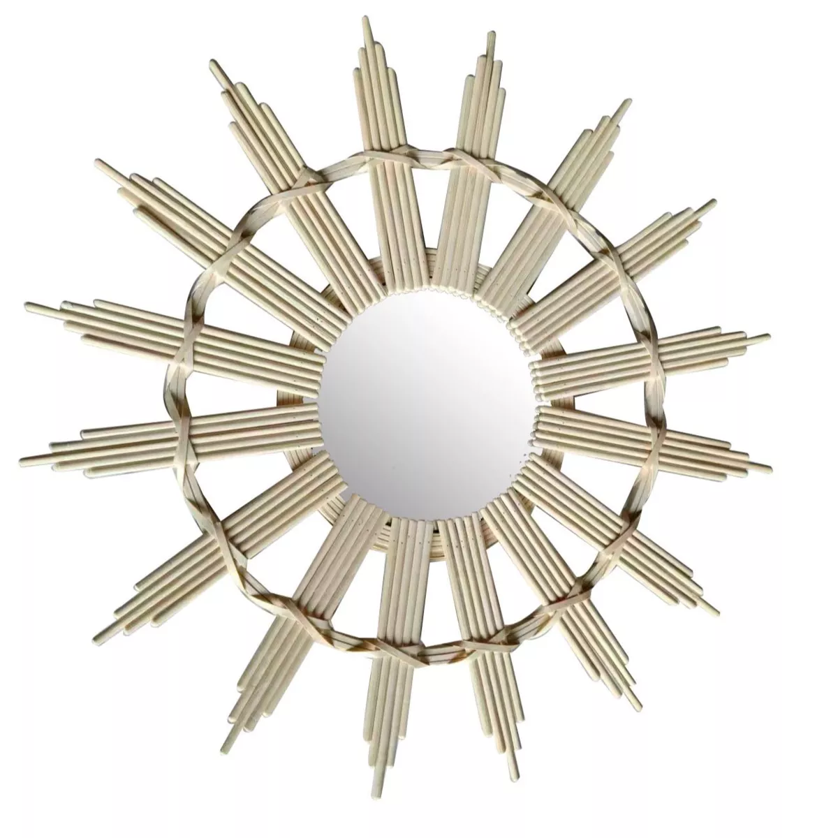 Specchio da parete in bambù (D44.5 cm) Almara Beige
