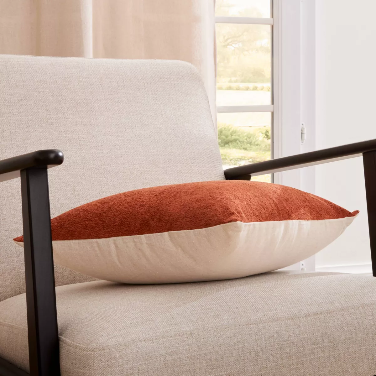 Cuscino quadrato in bouclé (40 x 40 cm) Ava Terracotta