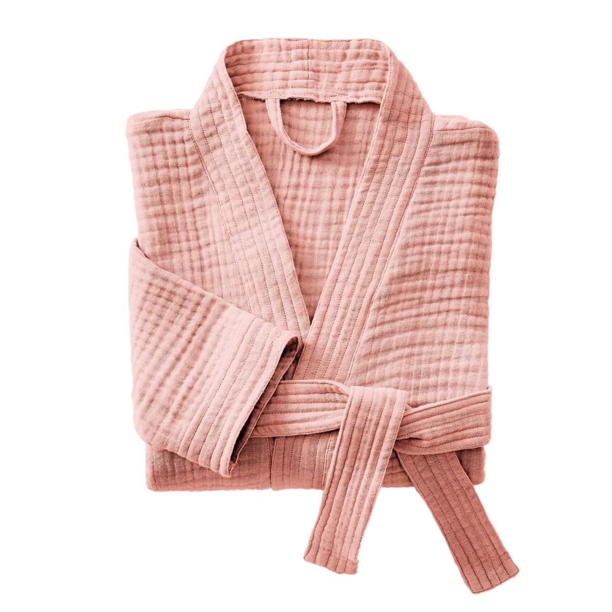 Bata de baño en gasa de algodón S/M Gaïa Rosa durazno