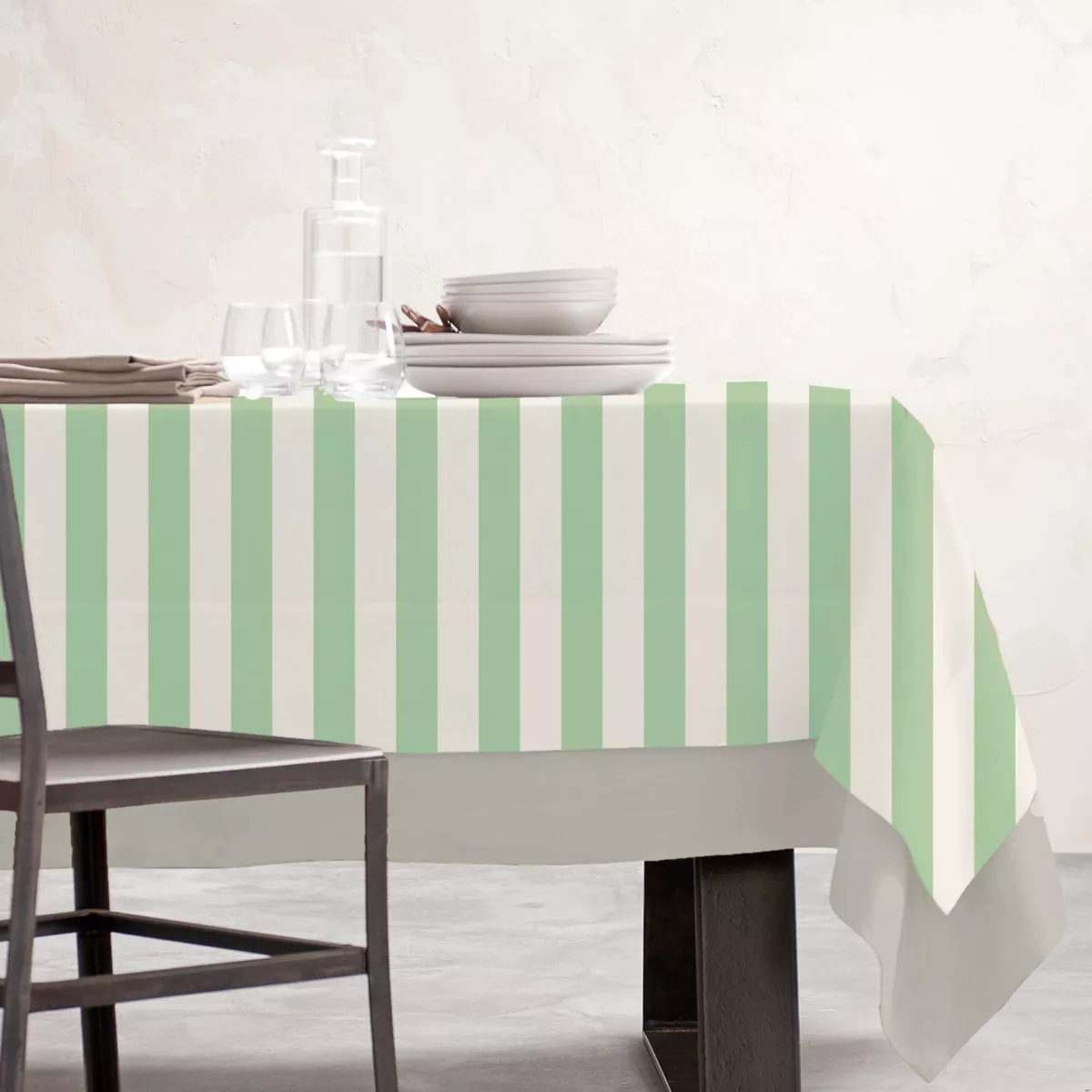 Mantel rectangular de algodón recubierto (150 x 250 cm) Clémentine Azul Azur