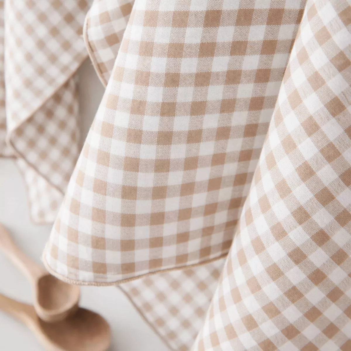 Mantel rectangular de gasa de algodón (150 x 250 cm) Gaïa vichy Ficelle