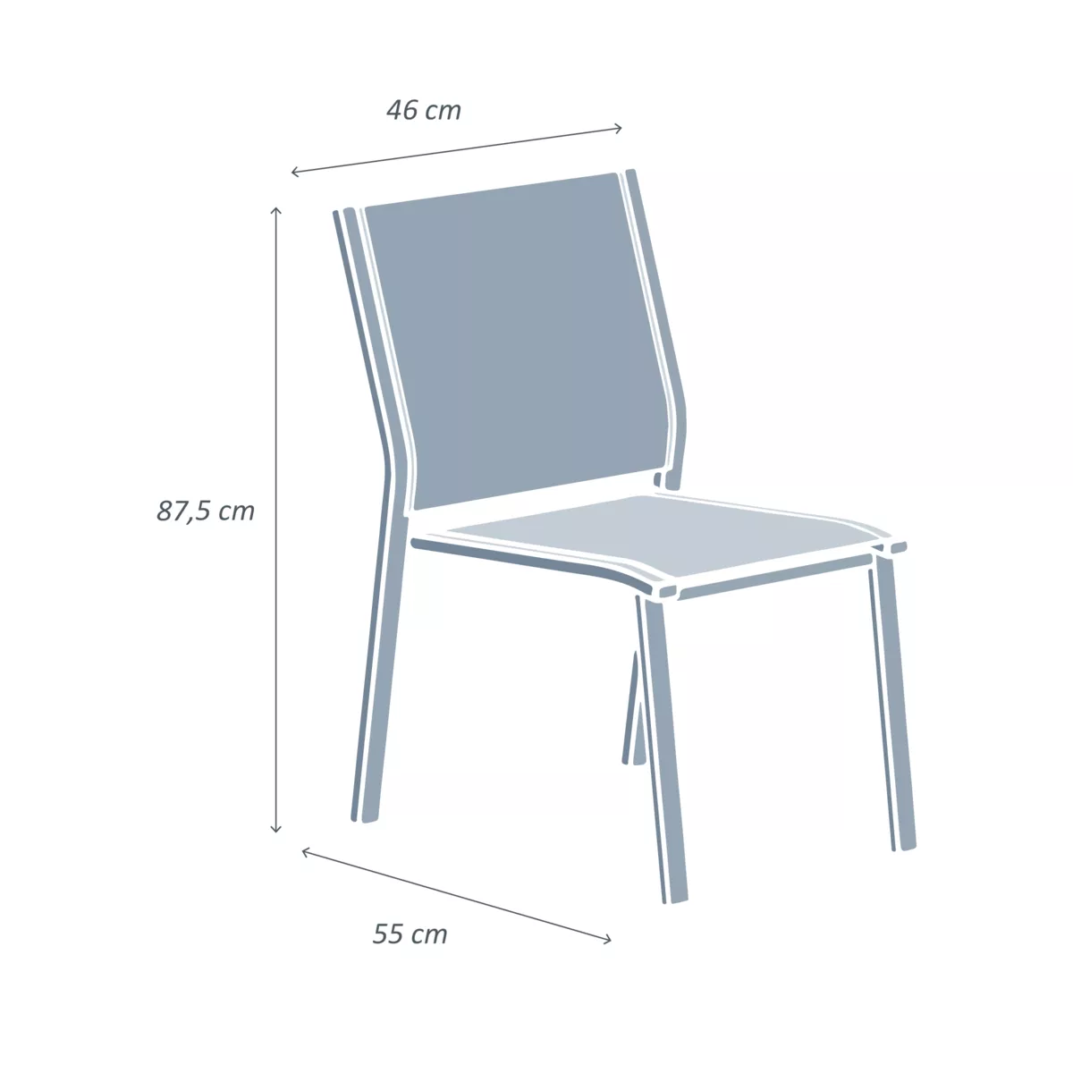 Silla de jardín alu apilable Murano - Gris antracita 5