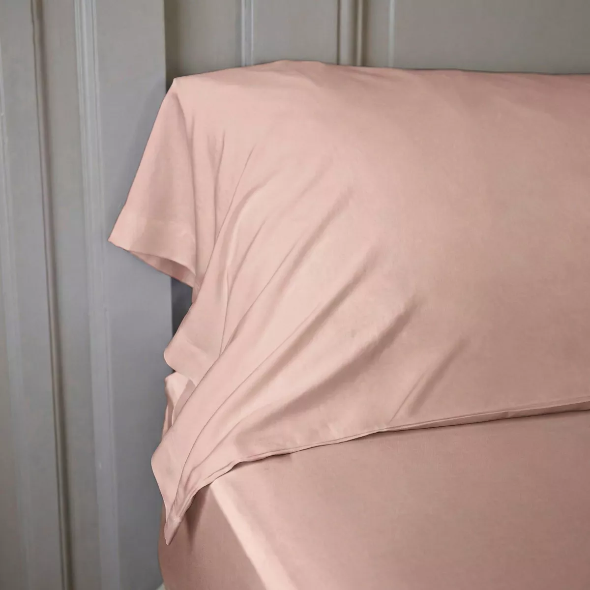 Federa per cuscino a rullo in satin di bambù (L185 cm) Sienna Rose blush