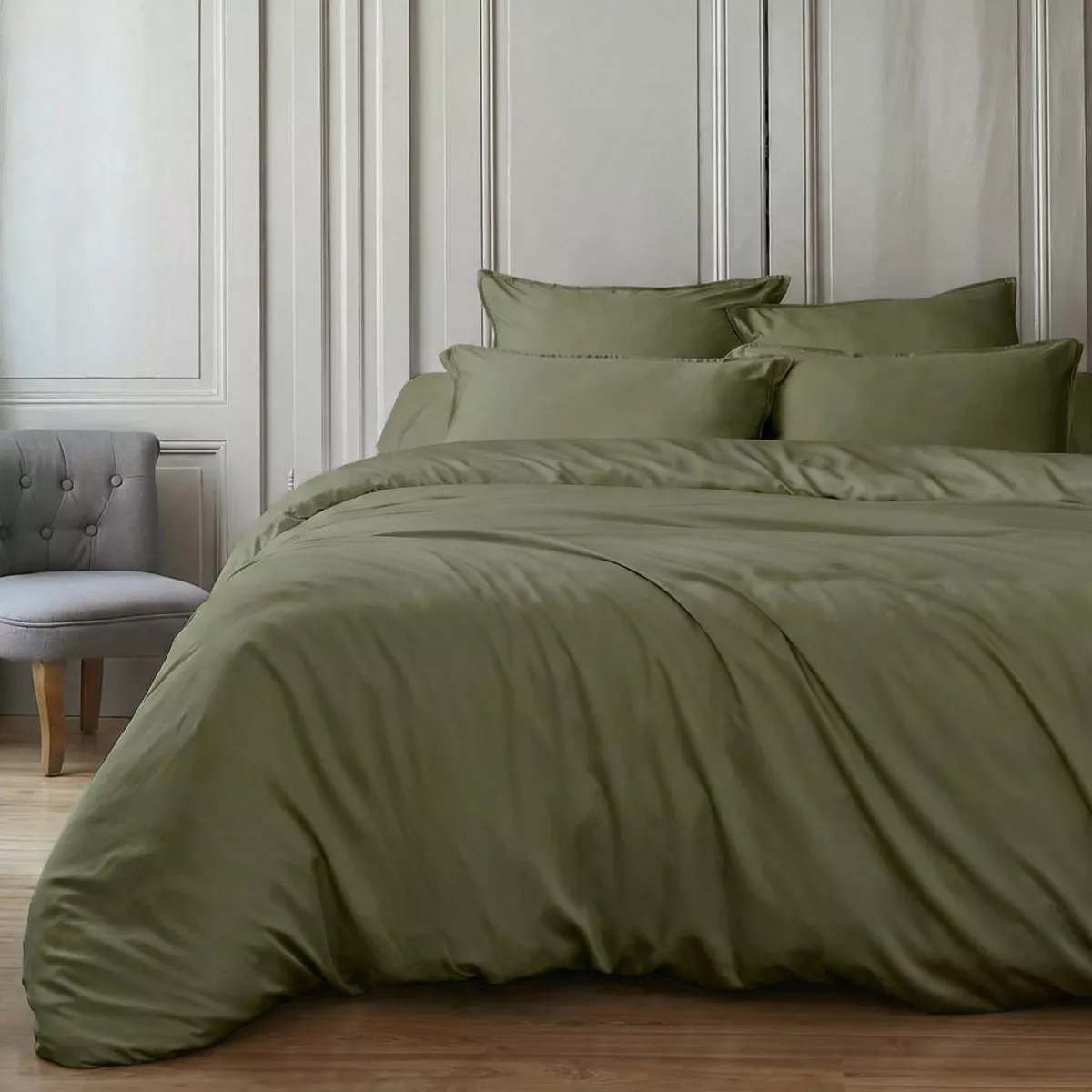 EM - Housse de couette 260 x 240 cm Bambou SIENNA Romarin