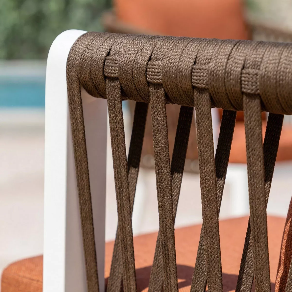 Lote de 2 sillas de jardín de aluminio Amalfi Blanco y Albaricoque