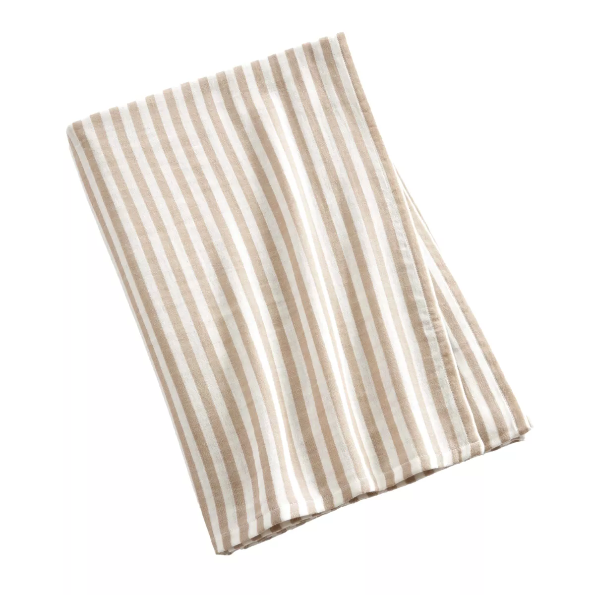 Mantel rectangular de gasa de algodón (150 x 250 cm) Gaïa rayas Beige