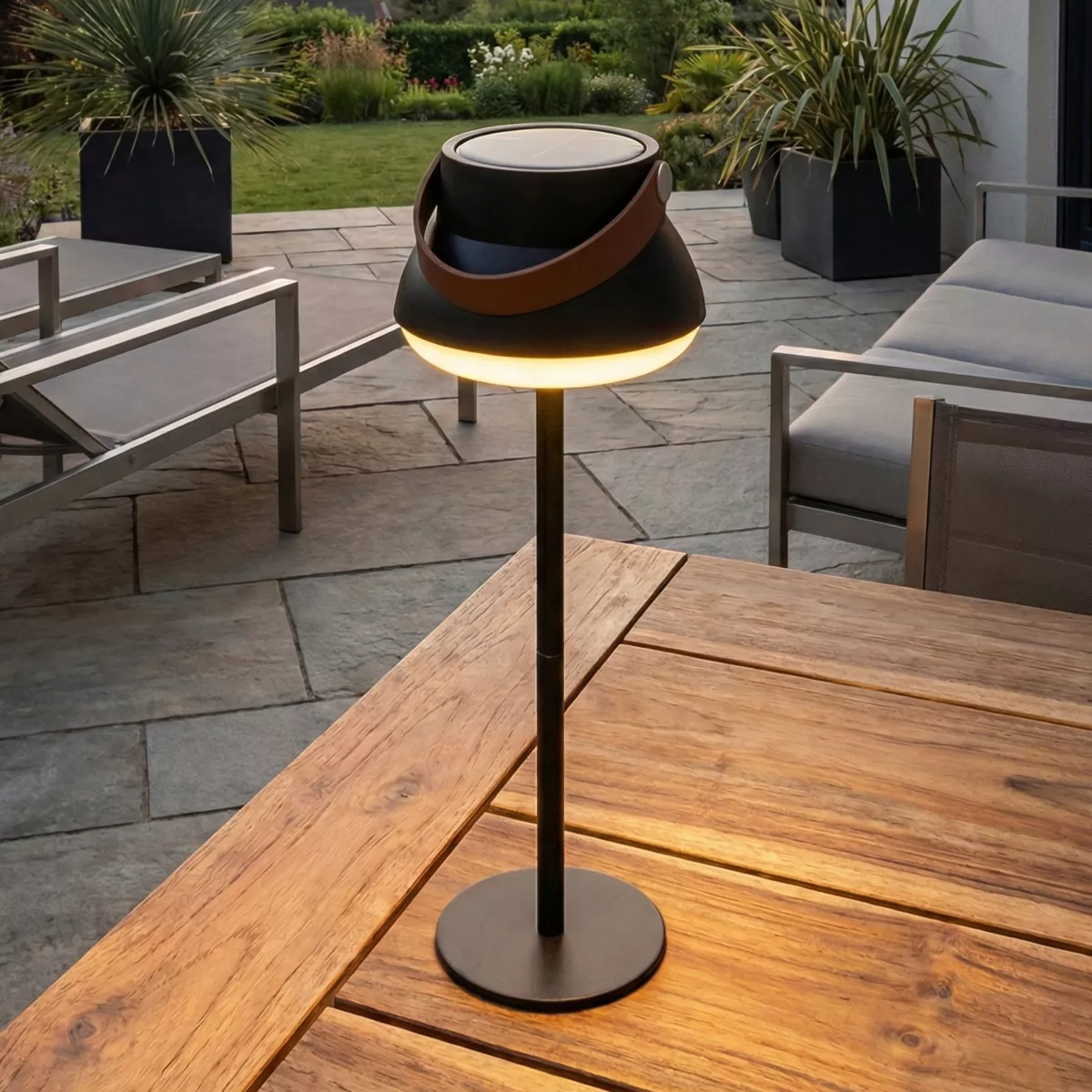 Lampada da tavolo solare 100 lumen (H36 cm) Tokyo Nero