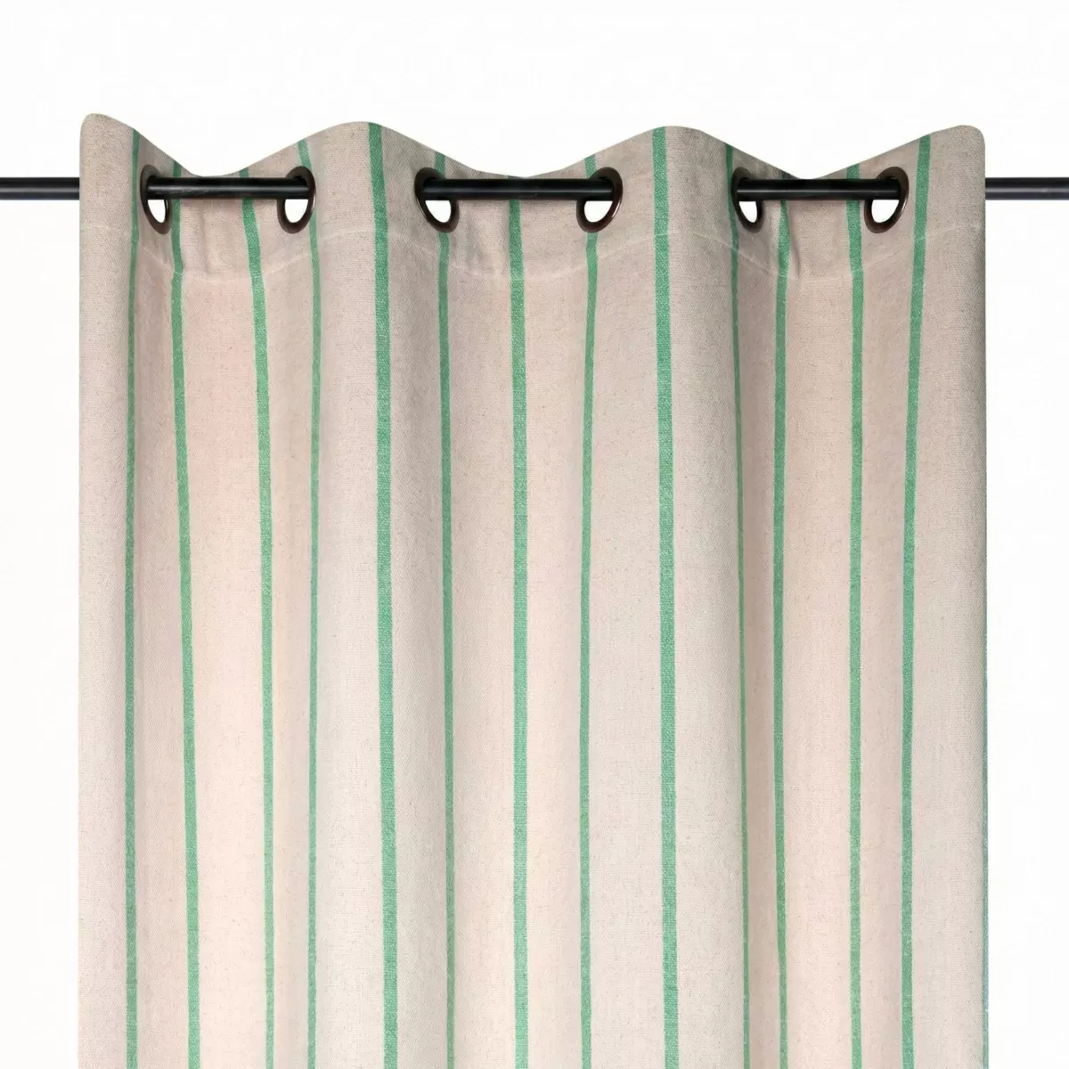 Rideau toile de coton rectangulaire (135 x 260 cm) Ocealys Vert
