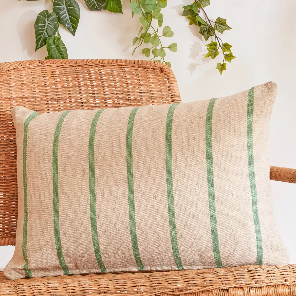 Cuscino per esterni in tela di cotone rettangolare (60 x 40 cm) Ocealys Verde