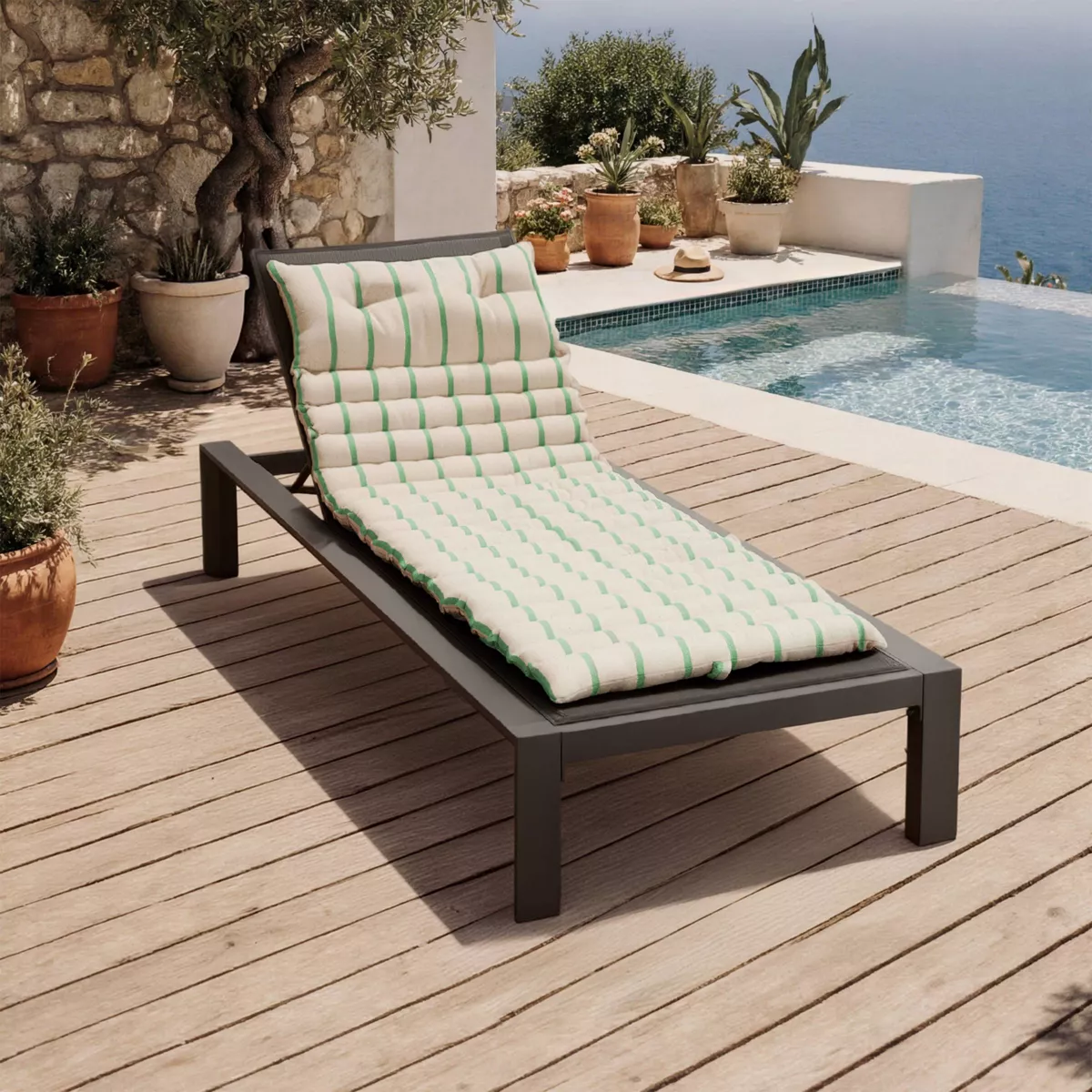 Cuscino per sdraio arrotolabile (60 x 180 cm) Ocealys Verde