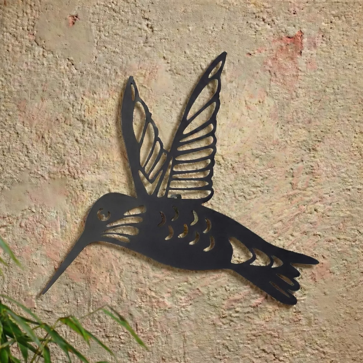 Lampada da parete solare in metallo (L31,5 cm) Colibrì Nero