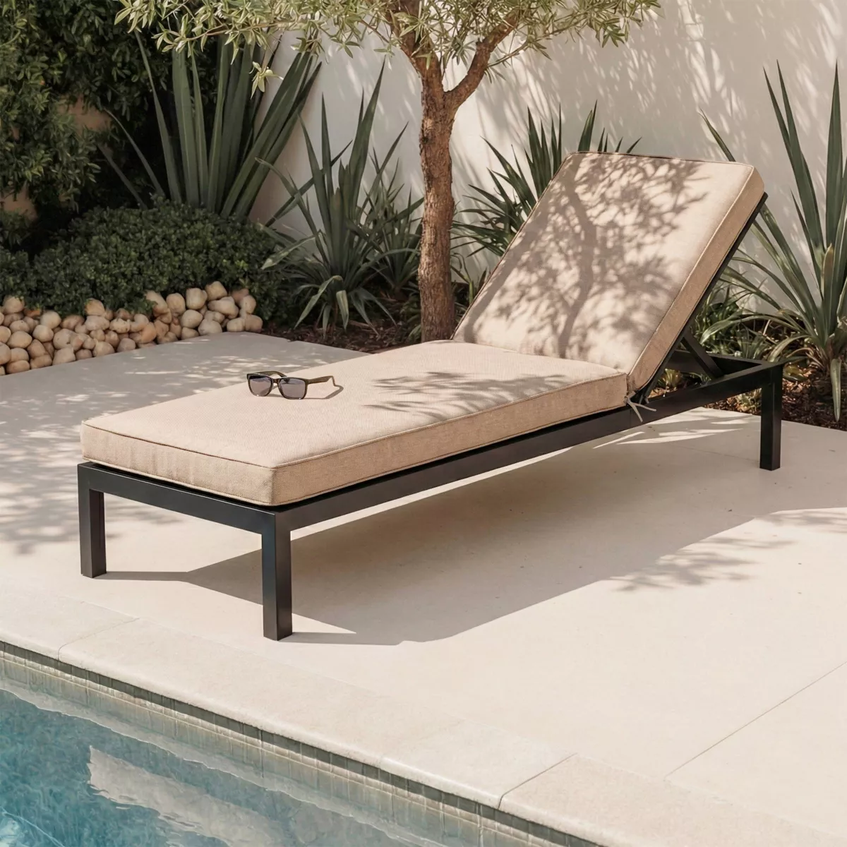 Cuscino per sdraio avvolgibile (190 x 60 cm) Edena Beige