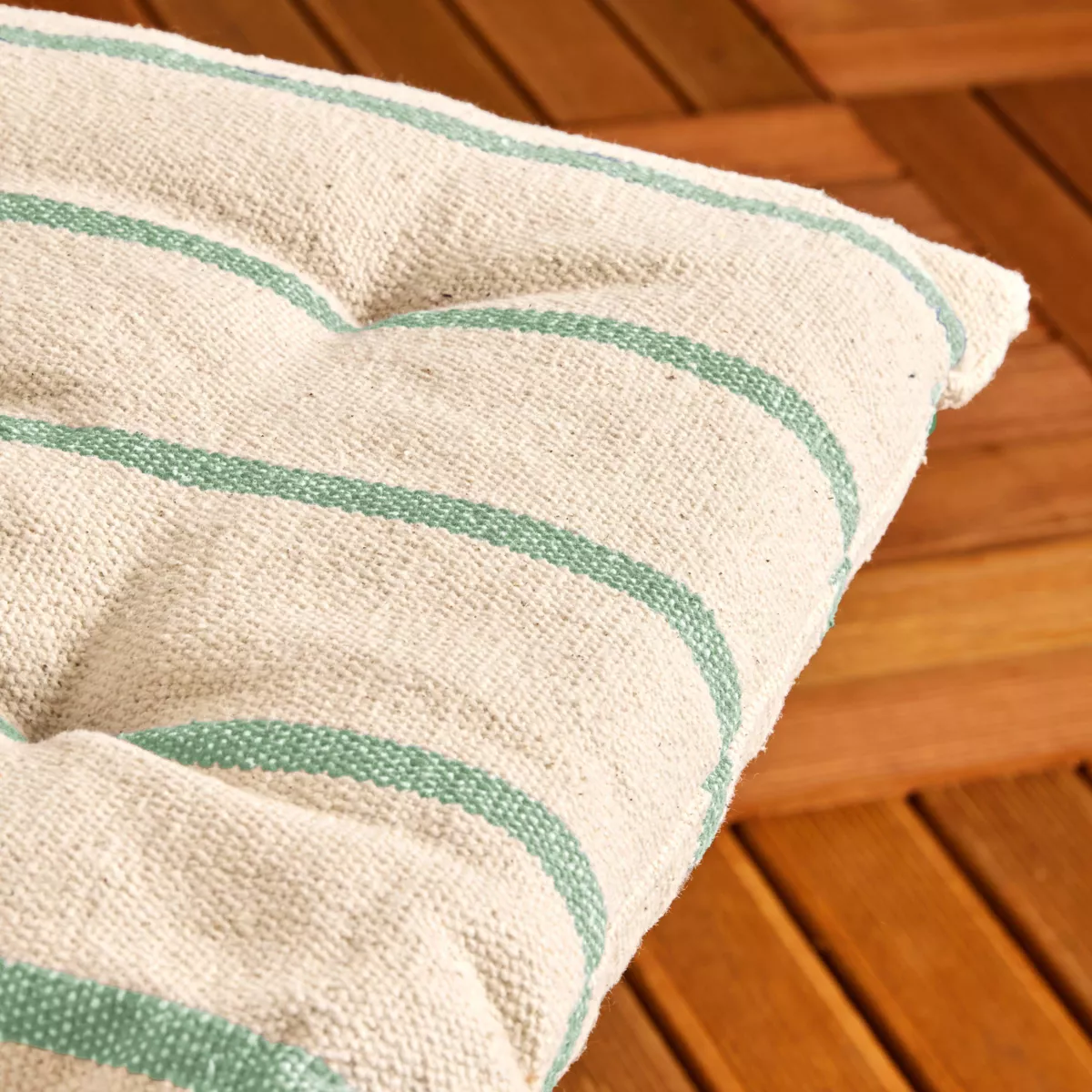 Coussin de chaise extérieur toile de coton (40 x 40 cm) Ocealys Vert