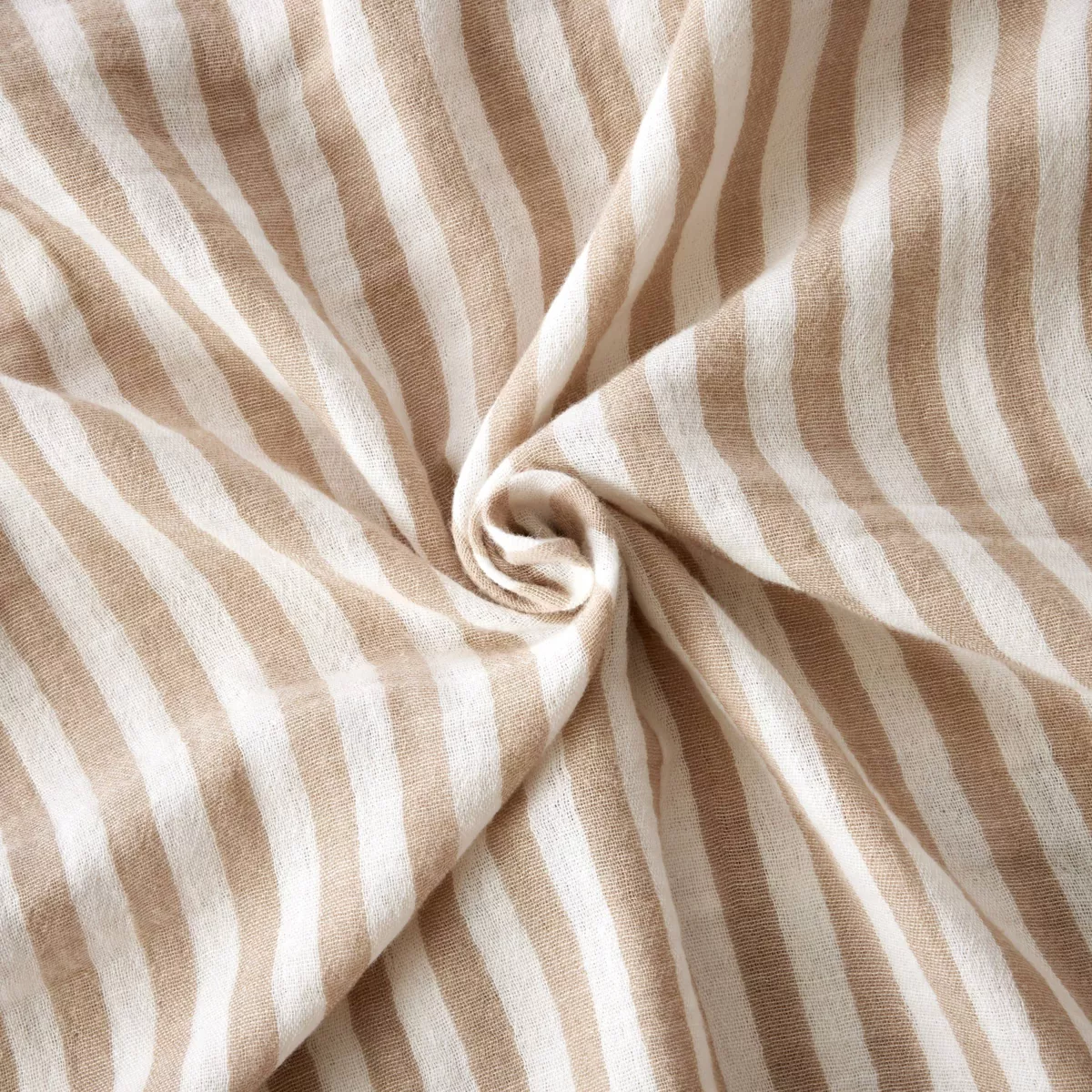 Housse de couette gaze de coton (240 x 220 cm) Gaïa rayures Ficelle