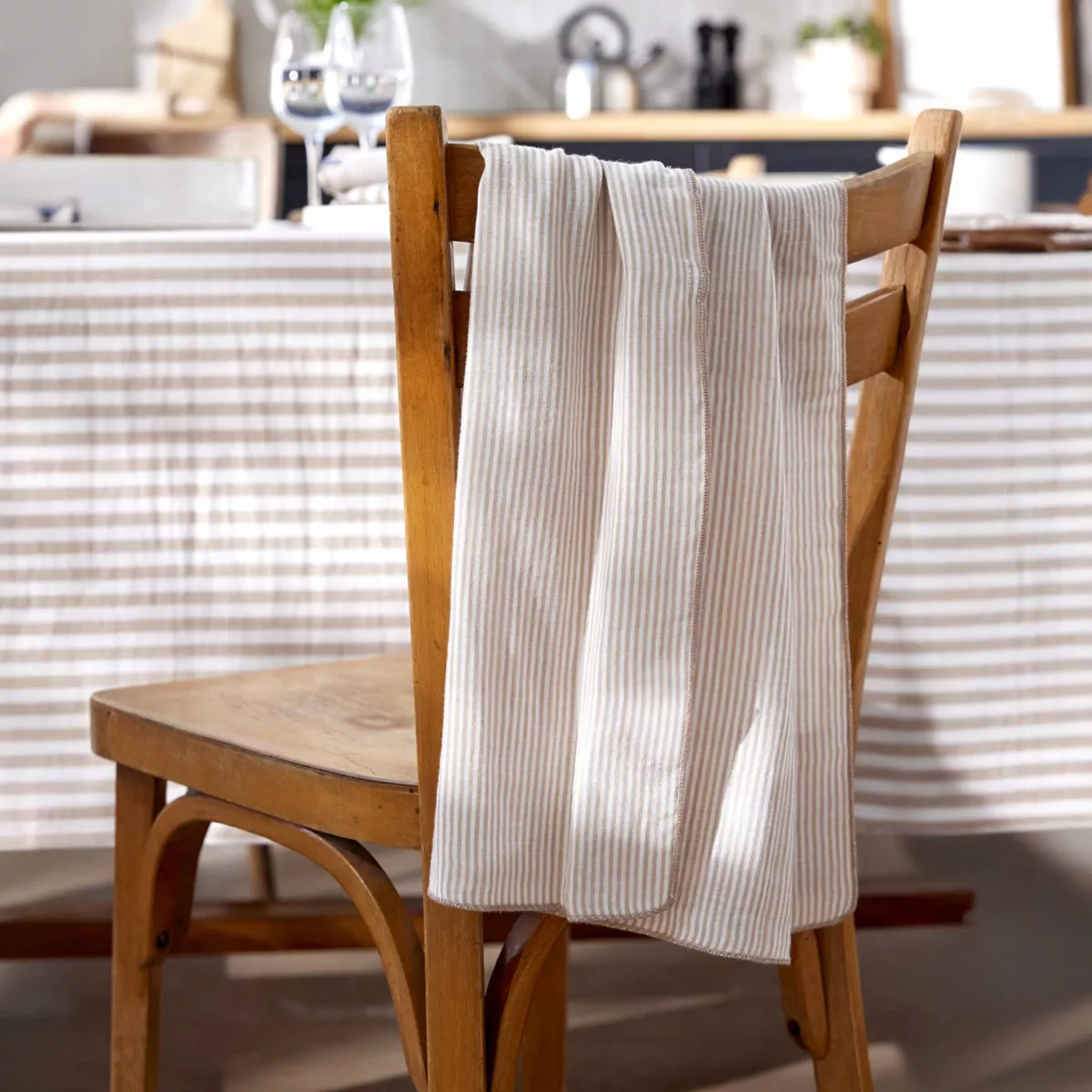Set di 2 asciugamani in garza di cotone (50 x 70 cm) Gaïa a righe Corda