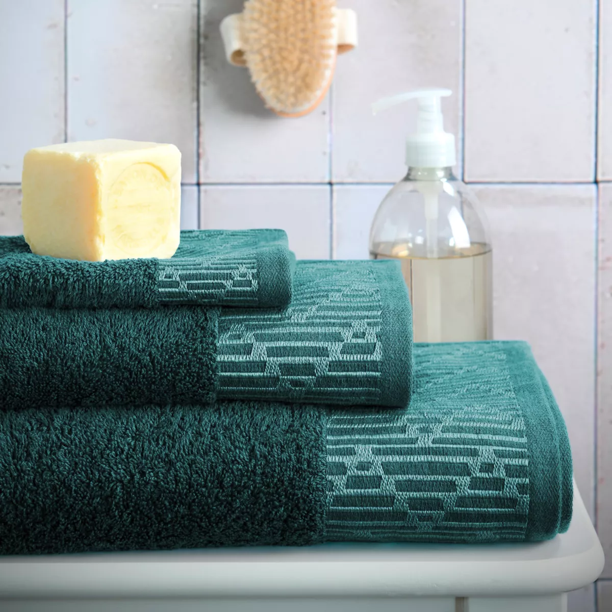 DRAP DE DOUCHE TULI PETROLE 70X140 CM