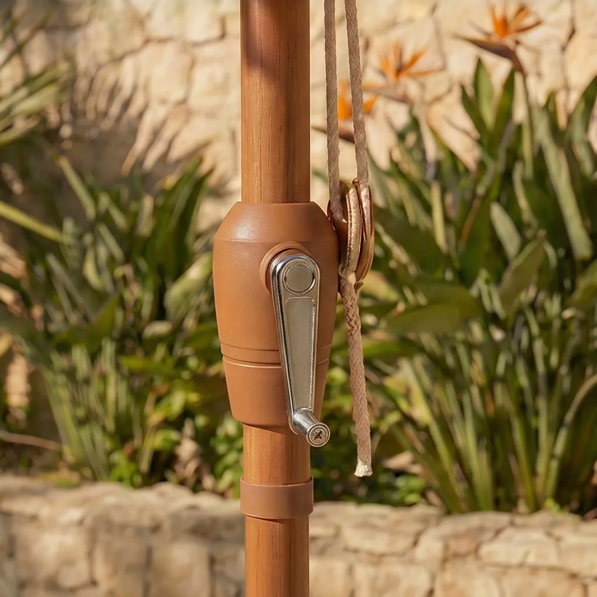 Ombrellone da giardino rotondo con frange (D2.5 m) Mexico Rosa pesca