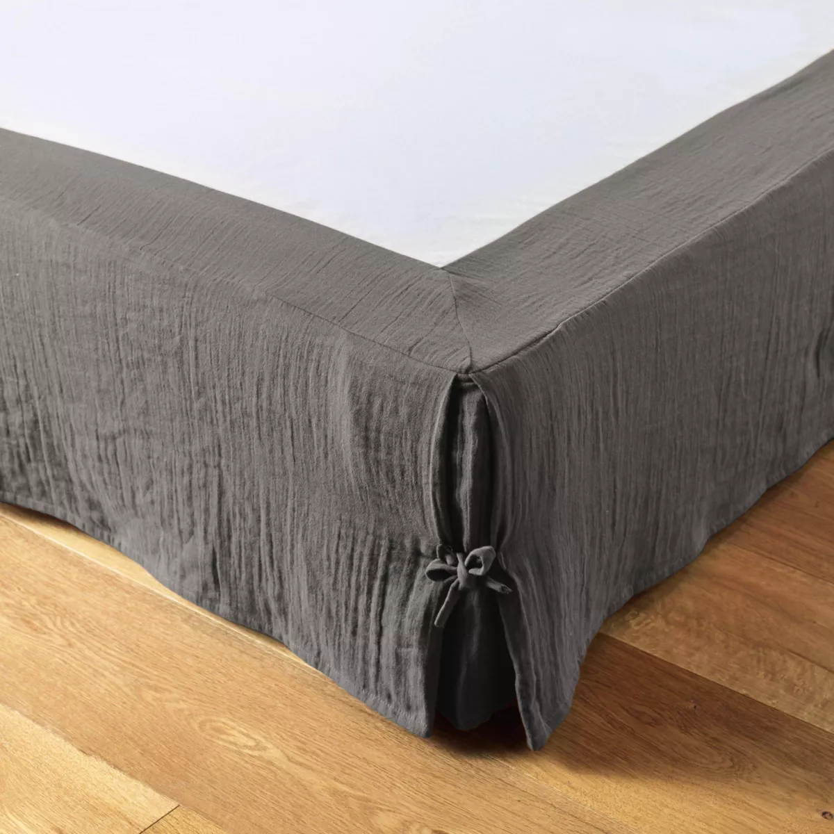 Cubre -somier Gasa de algodón (180 x 200 cm) Gaïa Gris granito 4