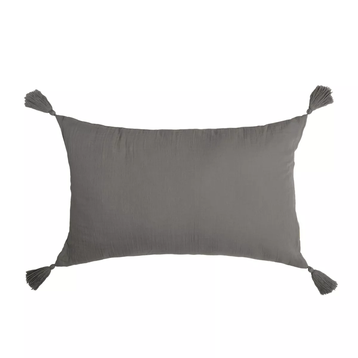 Cojín rectangular en gasa de algodón (40 x 60 cm) Gaïa Gris oscuro