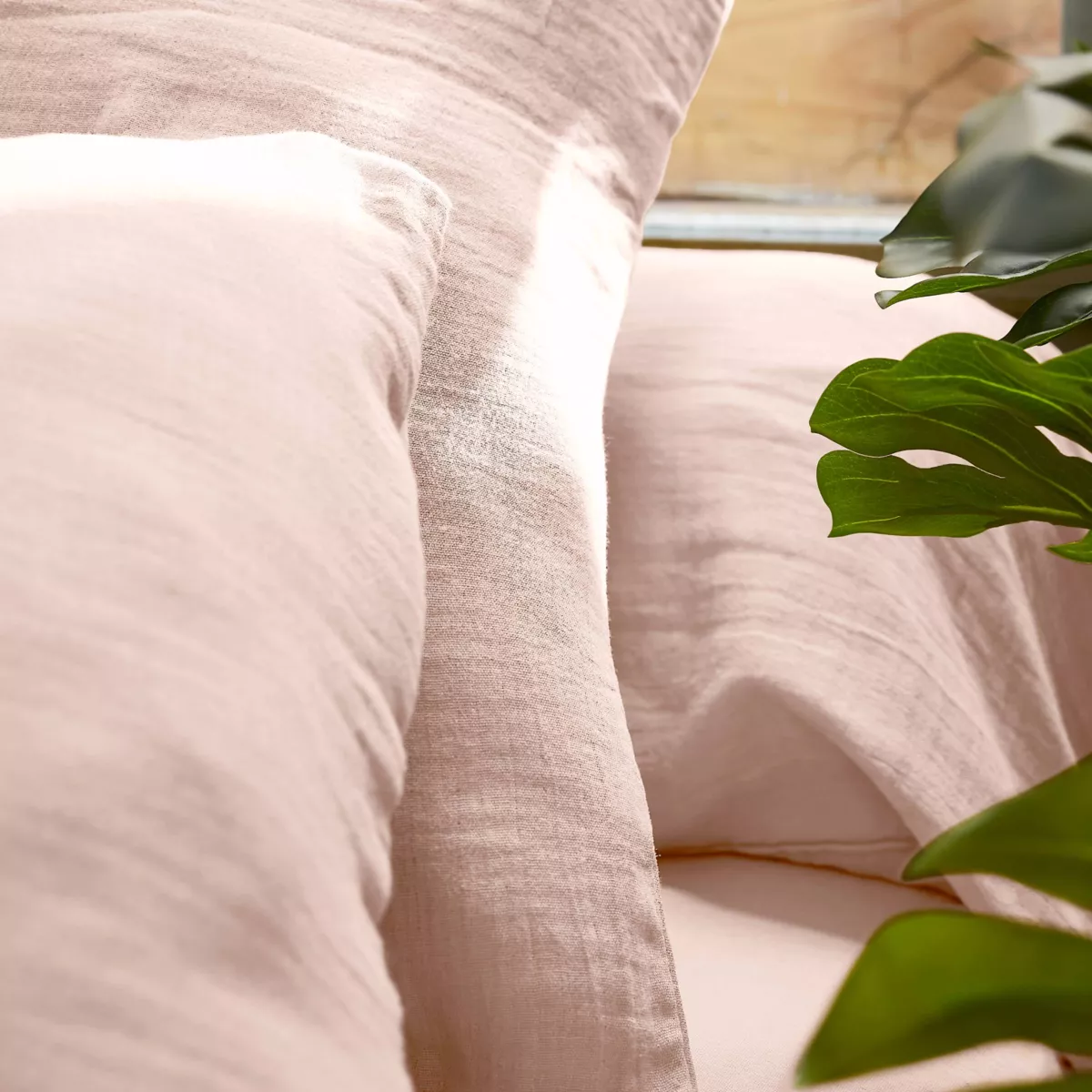 Funda Nórdica en gasa de algodón (140 cm) Gaïa Rosa palo