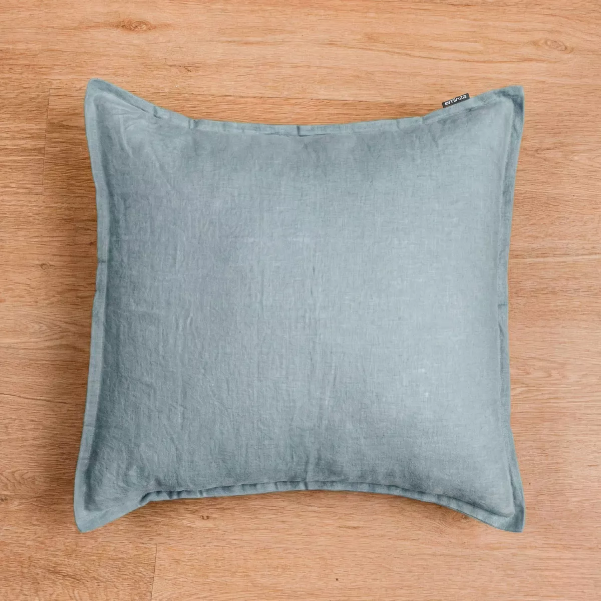 Funda de almohada cuadrada de lino lavado (60 x 60 cm) Louise Azul Azur